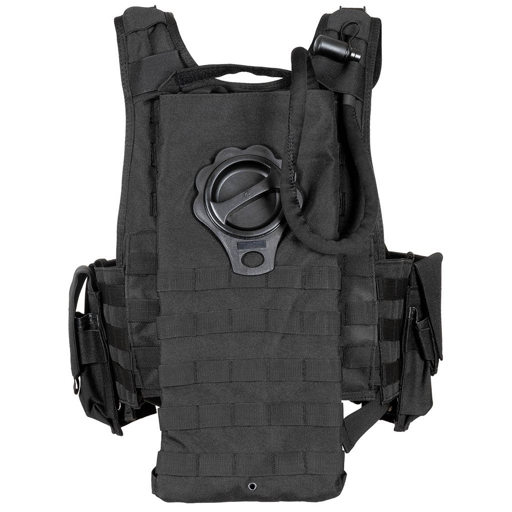 Chaleco táctico RANGER Modular System negro con sistema de hidratación y bolsillos para cargadores