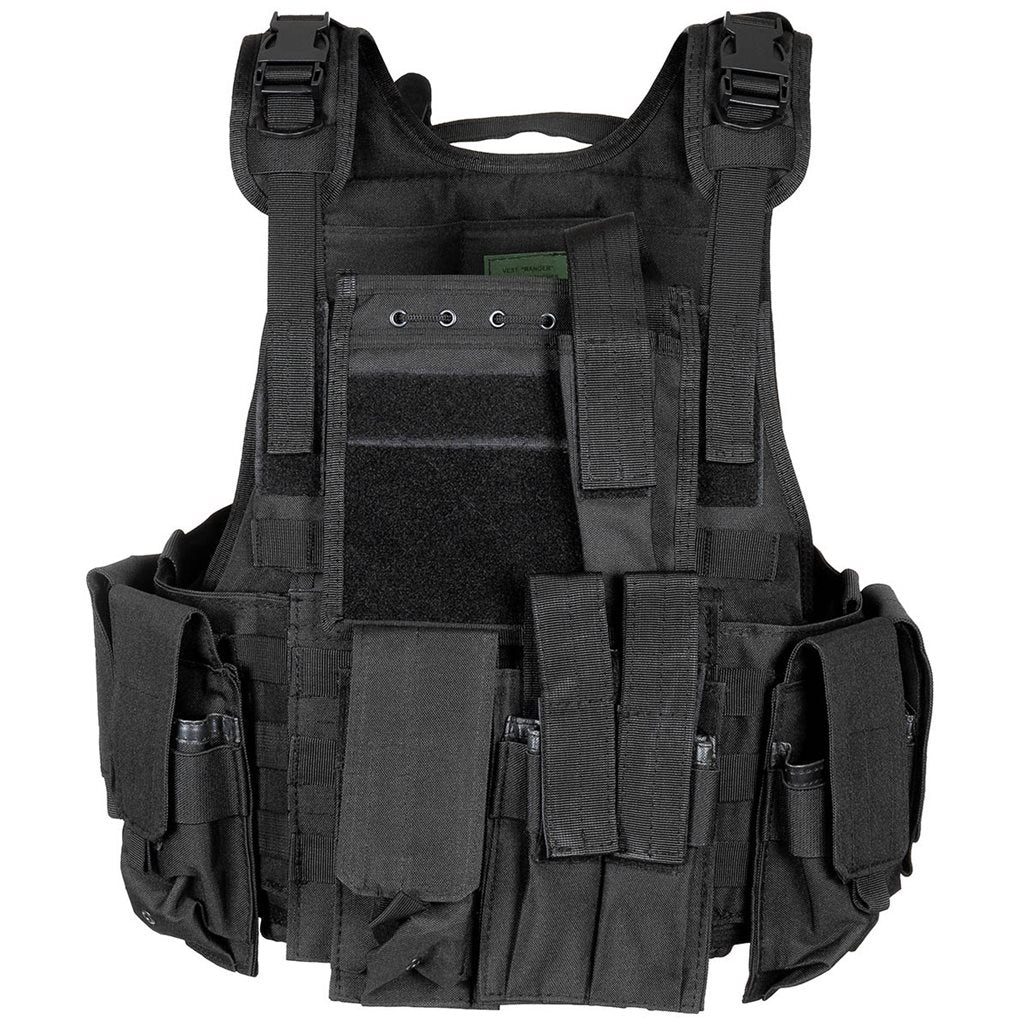 Chaleco táctico RANGER Modular System negro con sistema de hidratación y bolsillos para cargadores