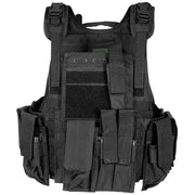 Chaleco táctico RANGER Modular System negro con sistema de hidratación y bolsillos para cargadores