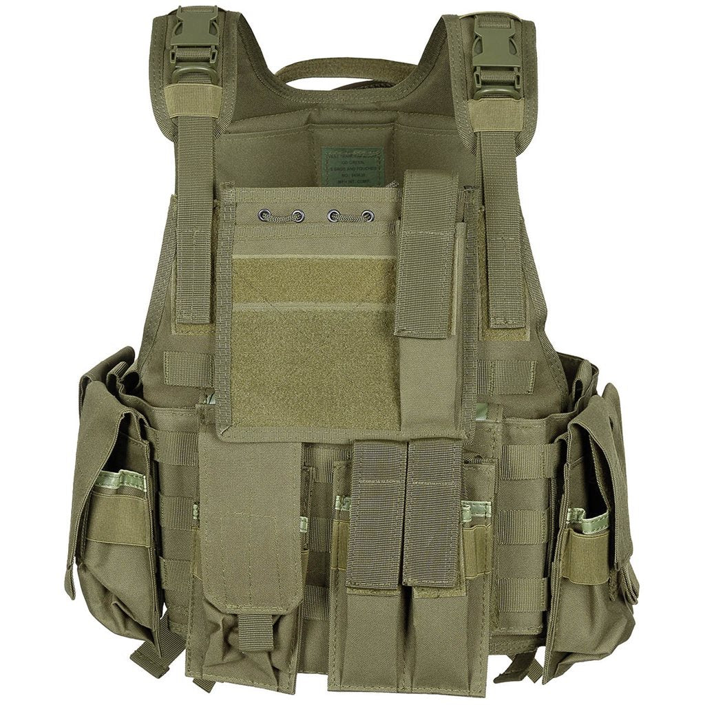 Chaleco táctico RANGER Modular System negro con sistema de hidratación y bolsillos para cargadores