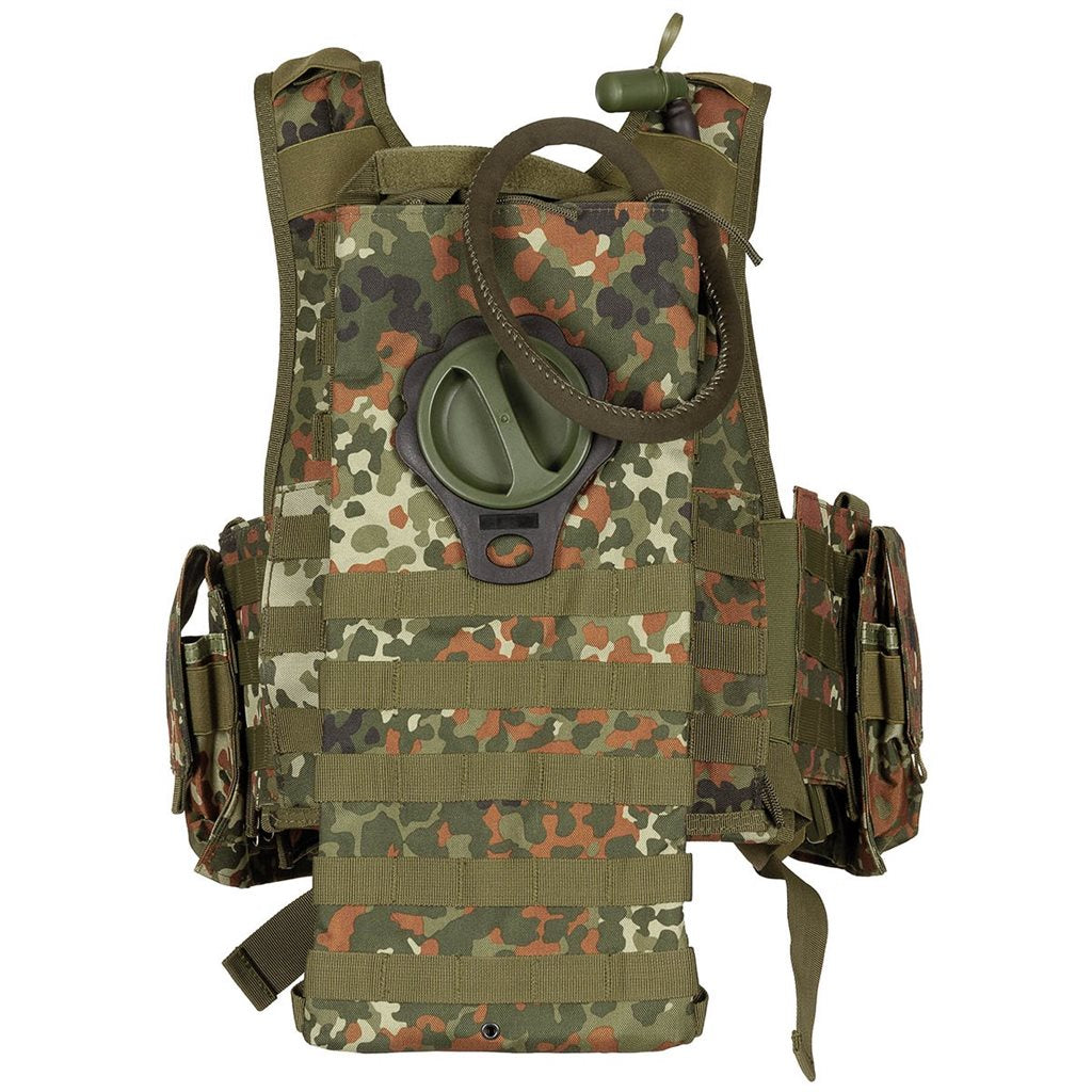 Chaleco táctico RANGER Modular System negro con sistema de hidratación y bolsillos para cargadores