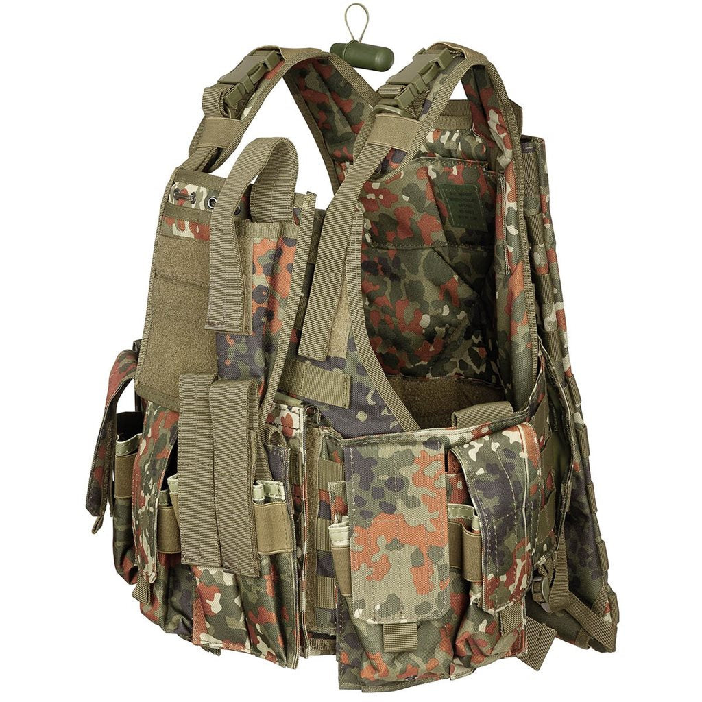 Chaleco táctico RANGER Modular System negro con sistema de hidratación y bolsillos para cargadores