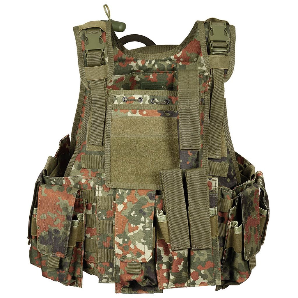 Chaleco táctico RANGER Modular System negro con sistema de hidratación y bolsillos para cargadores