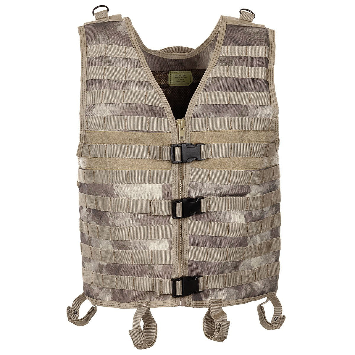 Chaleco táctico MOLLE LIGHT negro, material 100% poliéster 900D, paneles de hombro ajustables con velcro