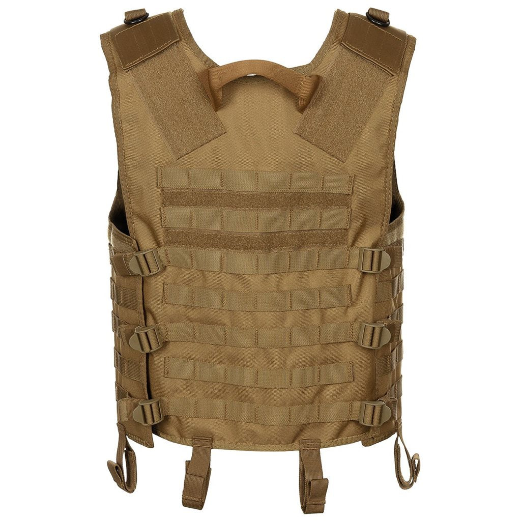 Chaleco táctico MOLLE LIGHT negro, material 100% poliéster 900D, paneles de hombro ajustables con velcro