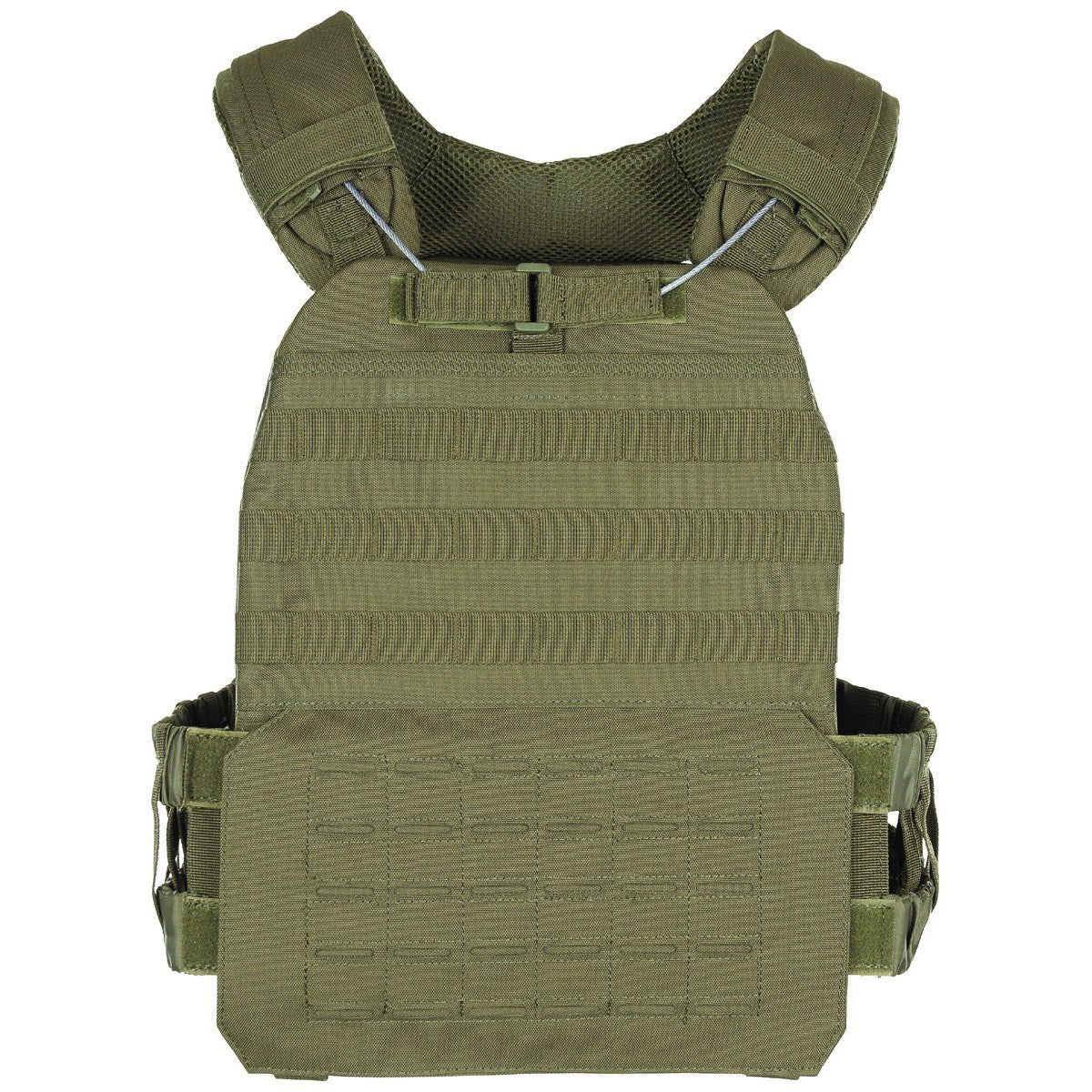 Chaleco táctico LASER MOLLE negro, ligero y ajustable con MOLLE/PALS, sistema de lanzamiento rápido y asa de rescate