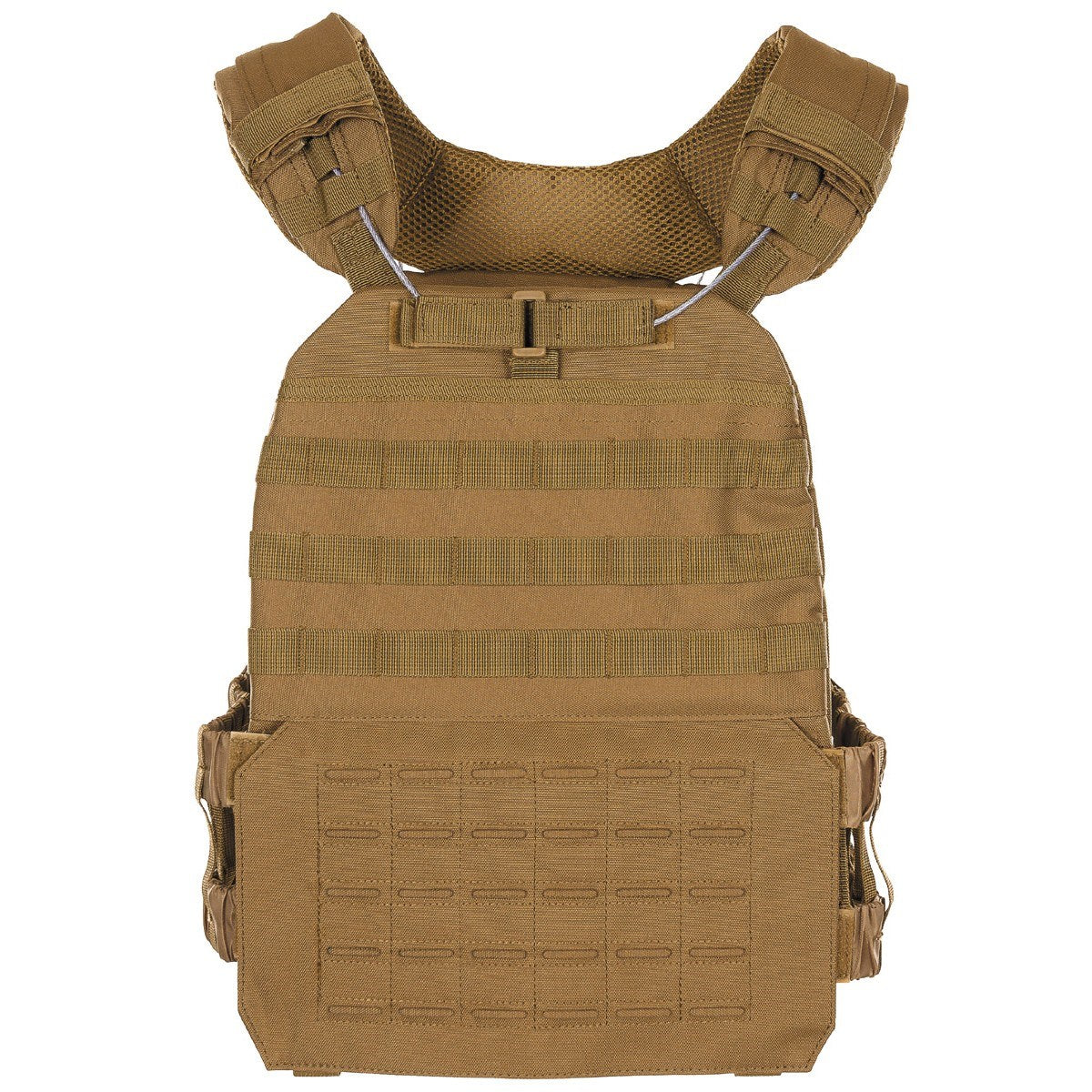 Chaleco táctico LASER MOLLE negro, ligero y ajustable con MOLLE/PALS, sistema de lanzamiento rápido y asa de rescate