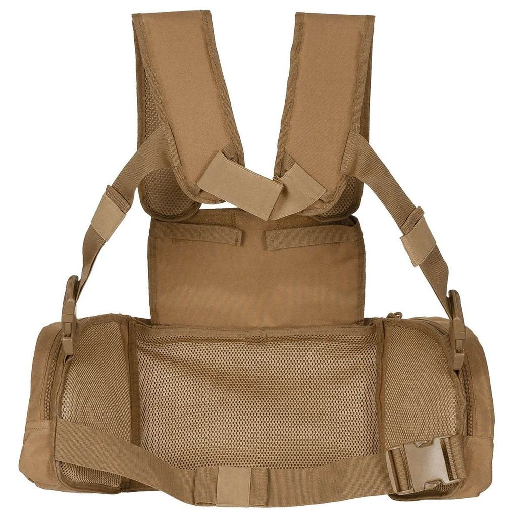 Chest Rig MISSION Negro, chaleco con bolsillos fijos y sistema PALS/MOLLE