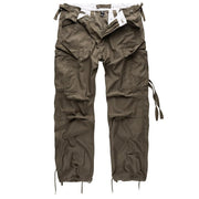 Pantalones VAGE FATIGUE verdes estilo M65 con siete bolsillos reforzados