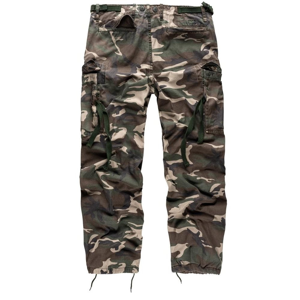 Pantalones Vintage Fatigue caqui con siete bolsillos y rodillas anatómicas