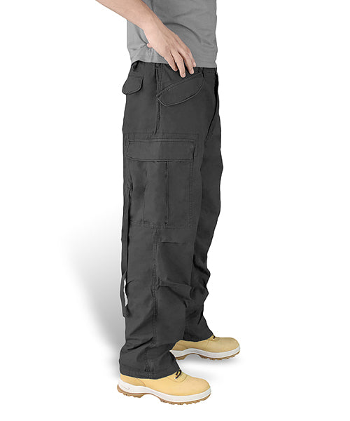 Pantalones VAGE FATIGUE negros, 7 bolsillos, estilo M65