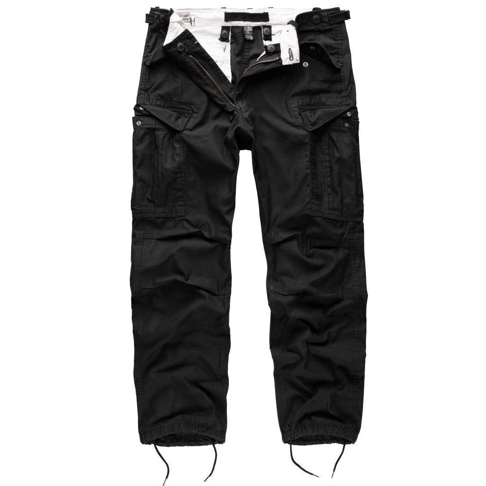 Pantalones VAGE FATIGUE negros, 7 bolsillos, estilo M65