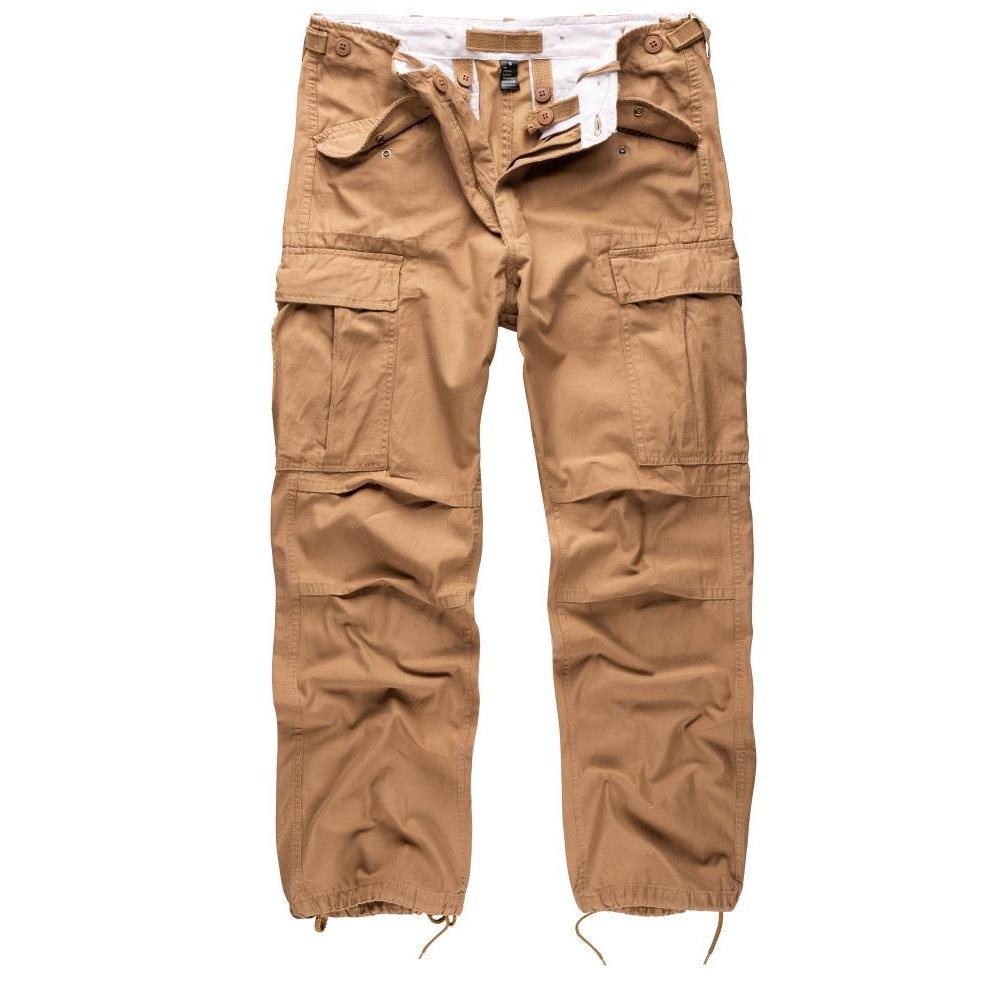 Pantalones Vintage Fatigue caqui con siete bolsillos y rodillas anatómicas