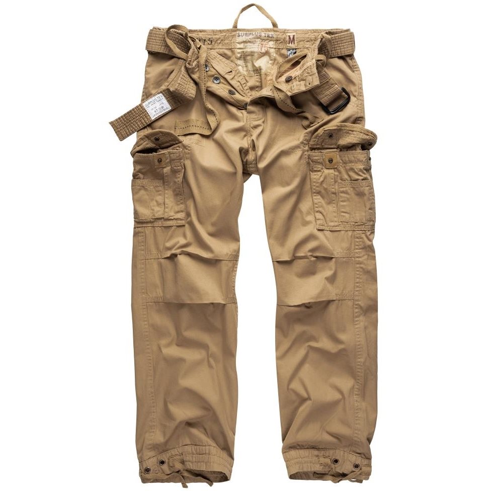 Pantalones PREMIUM VAGE khaki con bolsillos reforzados y cinturón incluido