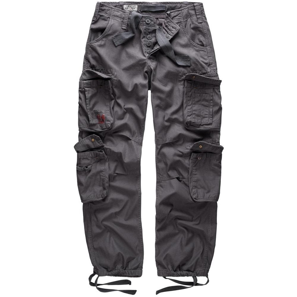 Pantalones AIRBORNE VAGE antracita con 8 bolsillos y rodillas anatómicas