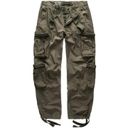 Pantalones AIRBORNE VAGE verdes con ocho bolsillos y rodillas anatómicas