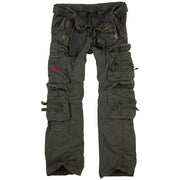 Pantalones Royal Traveler verdes de algodón con ajuste de cintura y cierre de botón y cremallera
