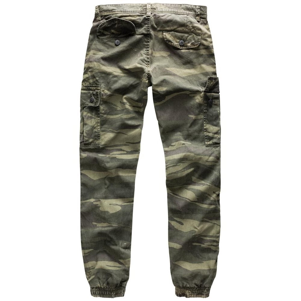 Pantalones BAD BOYS Green Camo de SURPLUS con bolsillos cargo y bajos con cinta elástica