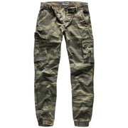 Pantalones BAD BOY Green Camo de algodón con bolsillos cargo y bajos elásticos