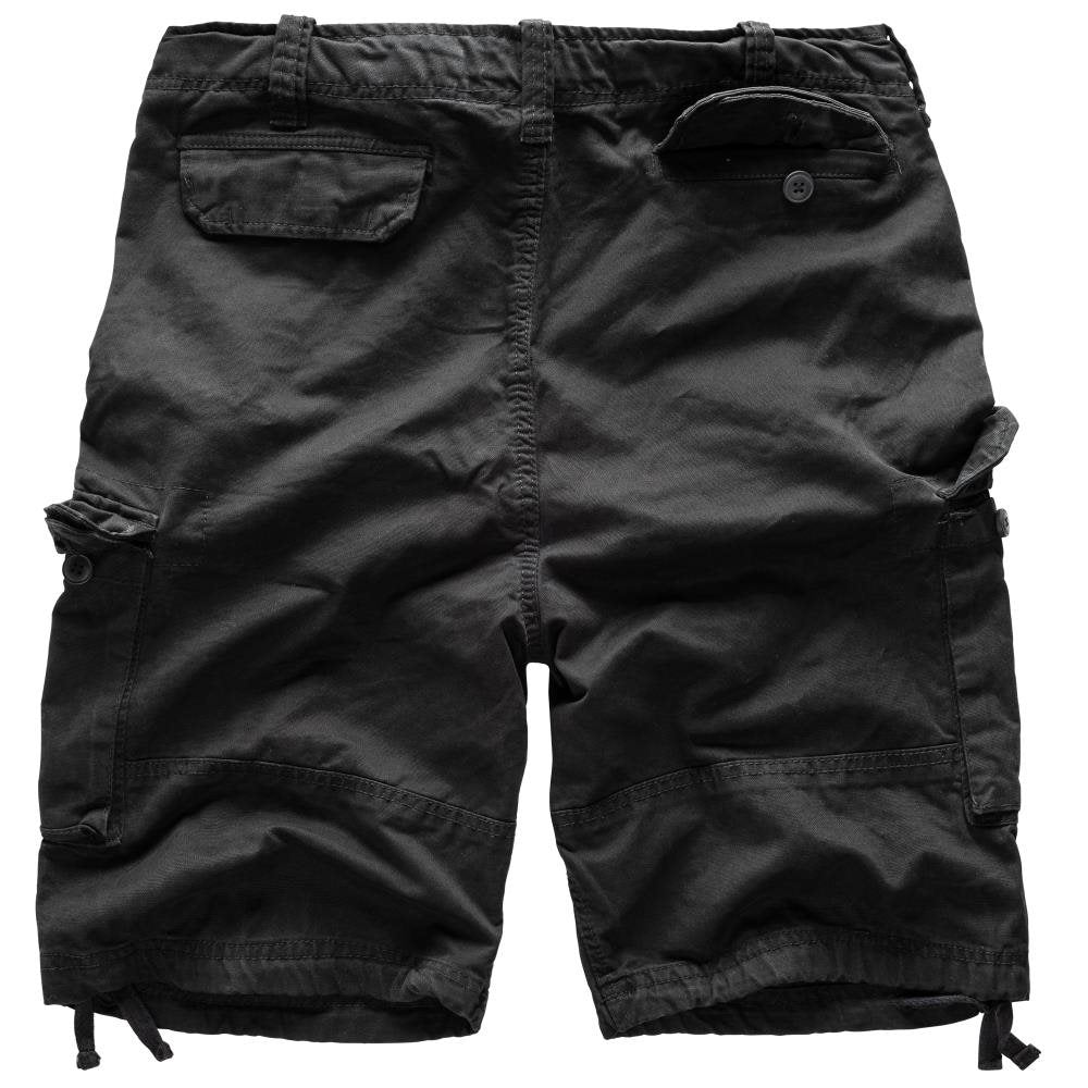 Bermudas SURPLUS VAGE negras, corte holgado, doble pespunte, 7 bolsillos