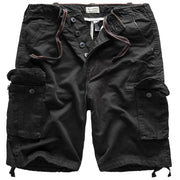 Bermudas SURPLUS VAGE negras, corte holgado, doble pespunte, 7 bolsillos