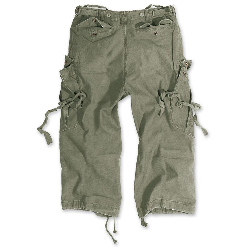 Pantalones 3/4 Engineer Vintage verdes con bolsillos frontales y traseros
