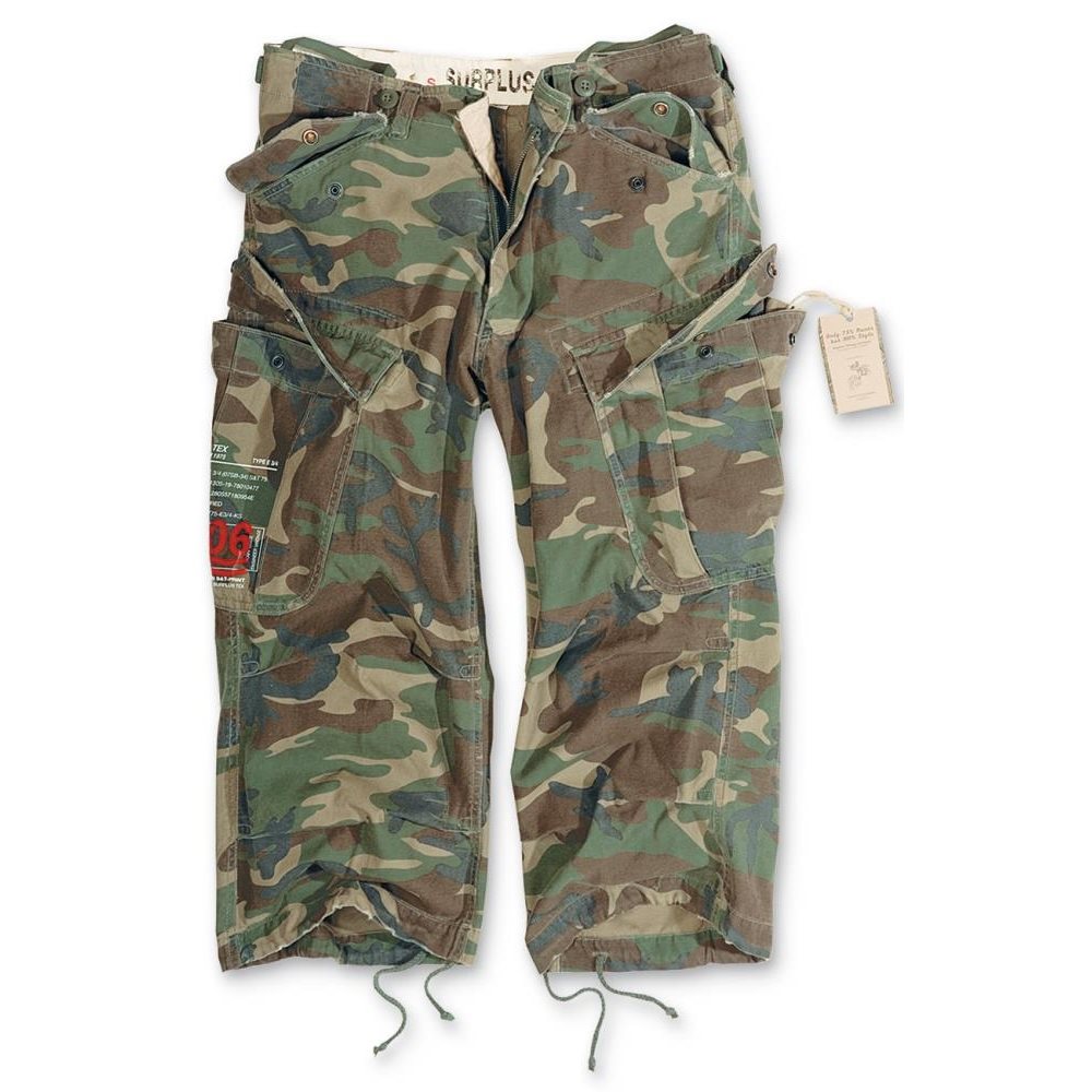 Pantalones 3/4 Engineer Vintage Woodland con bolsillos delanteros y traseros