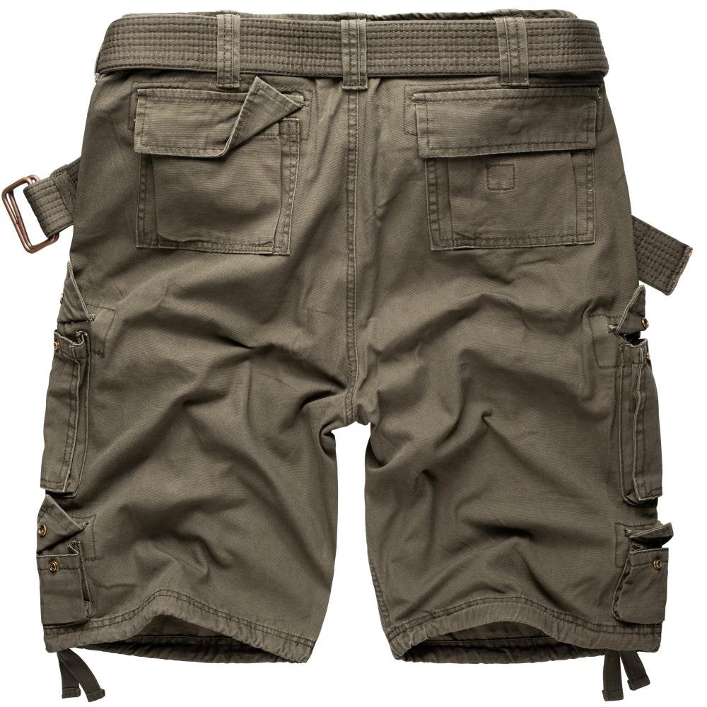 Shorts DIVISION verdes con 2 bolsillos traseros, 2 laterales y 4 bolsillos en las perneras