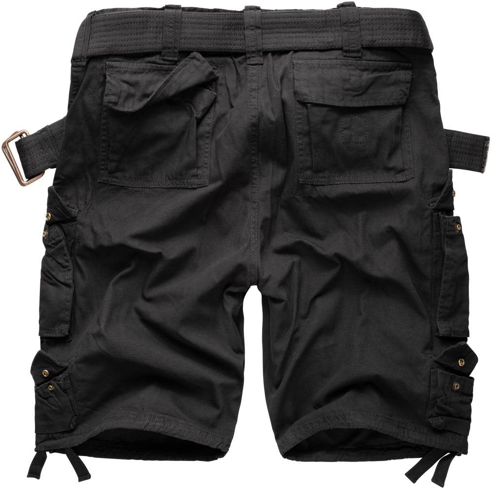 Pantalones cortos DIVISION negros con múltiples bolsillos y cinturón incluido