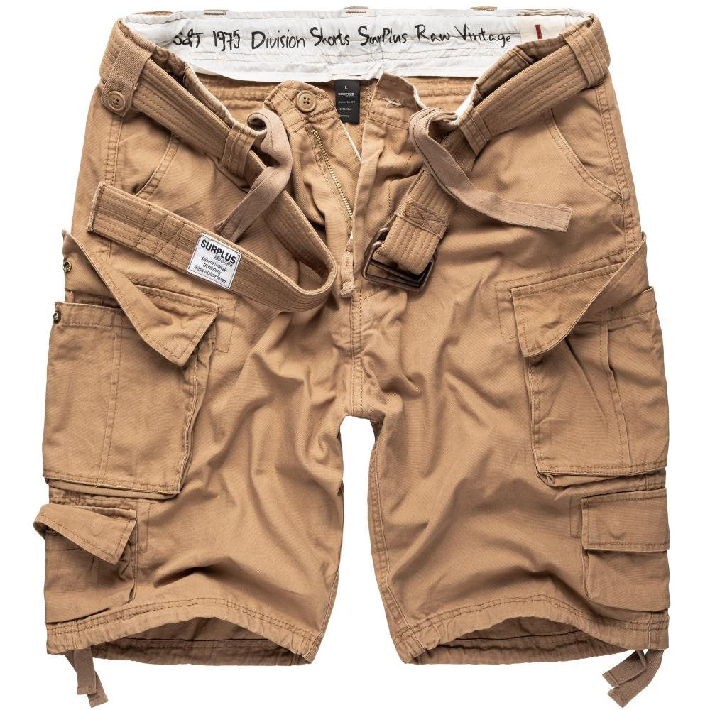 Pantalones cortos DIVISION negros con múltiples bolsillos y cinturón incluido