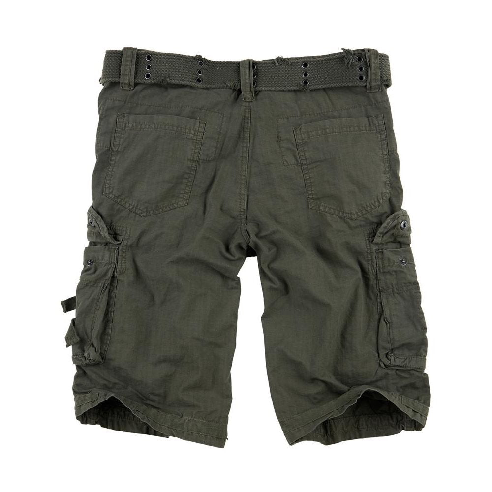 Pantalones cortos ROYAL de algodón SURPLUS con cierre cremallera, 6 bolsillos y cinturón de tela