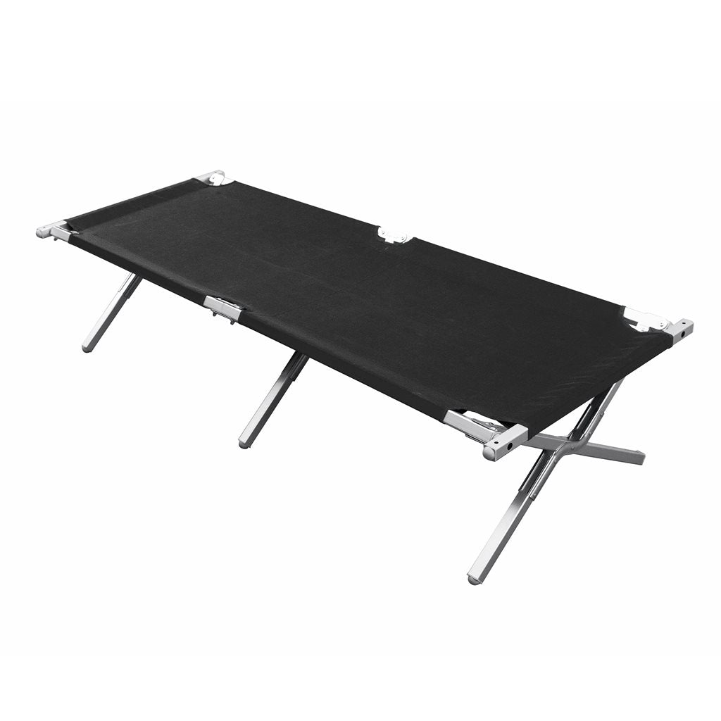 Cama de campaña plegable US CAMP 600D negra con funda