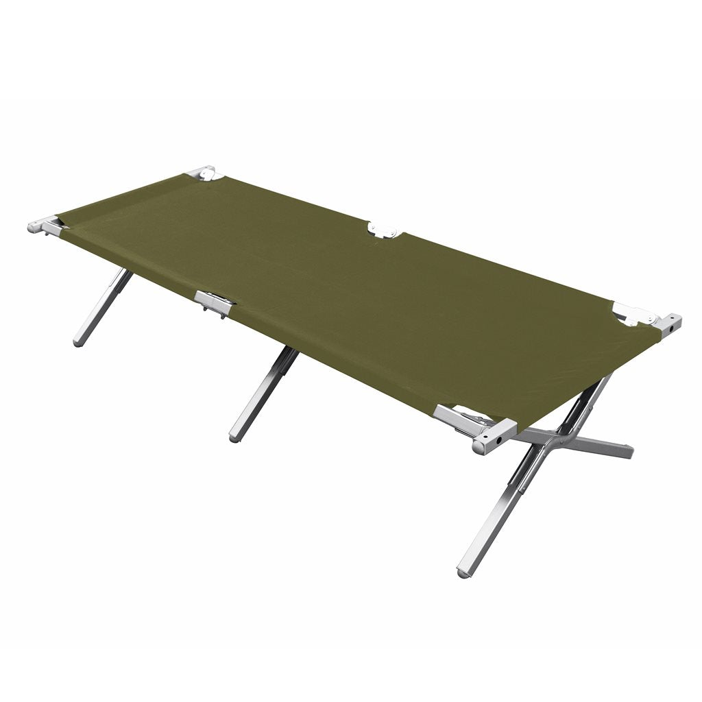 Cama de campaña plegable US CAMP 600D color verde con bolsa