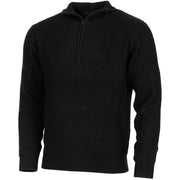 Jersey islandés TROYER negro con cremallera y cuello alto ajustable, 100% acrílico