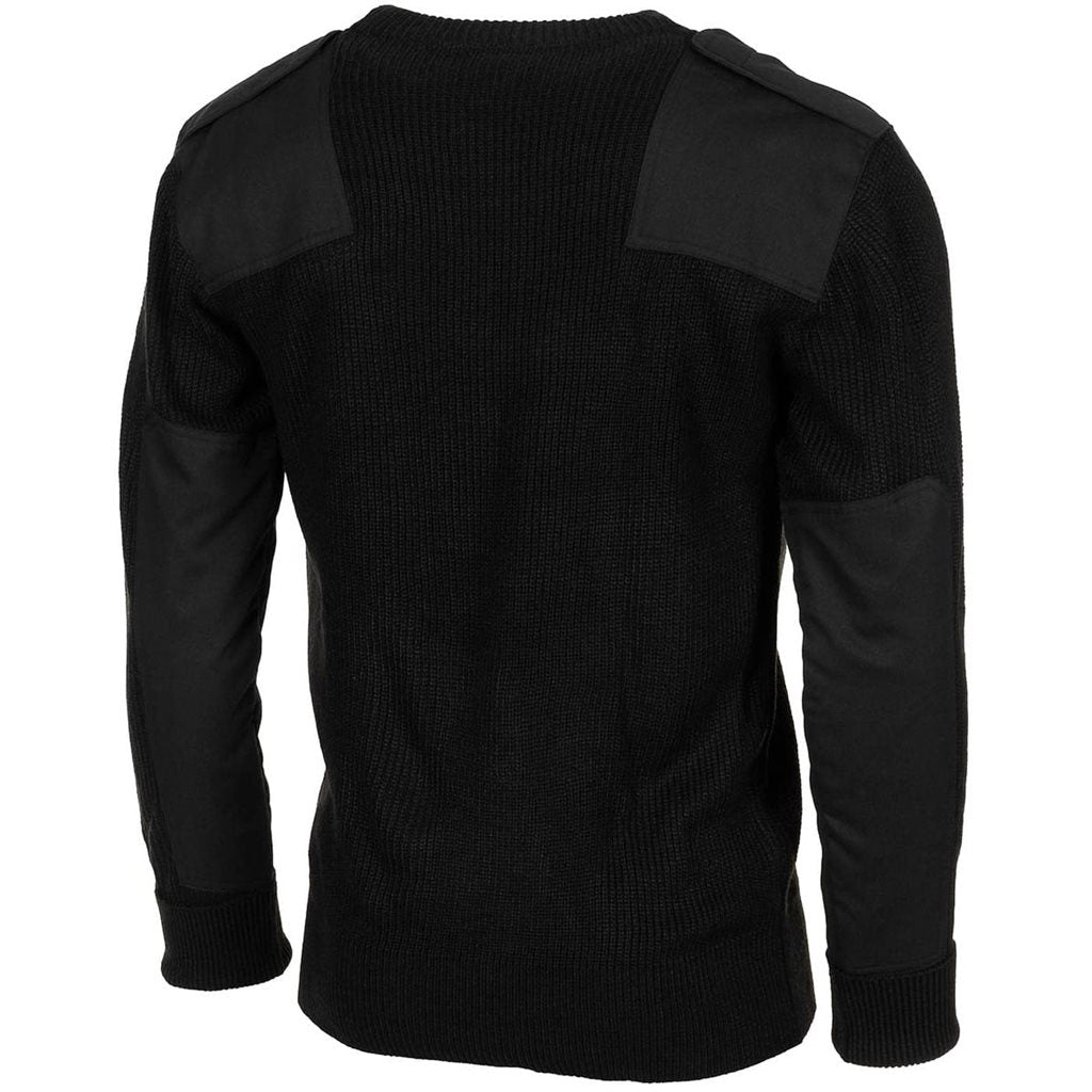 Jersey BW negro con bolsillo en el pecho, 100% acrílico