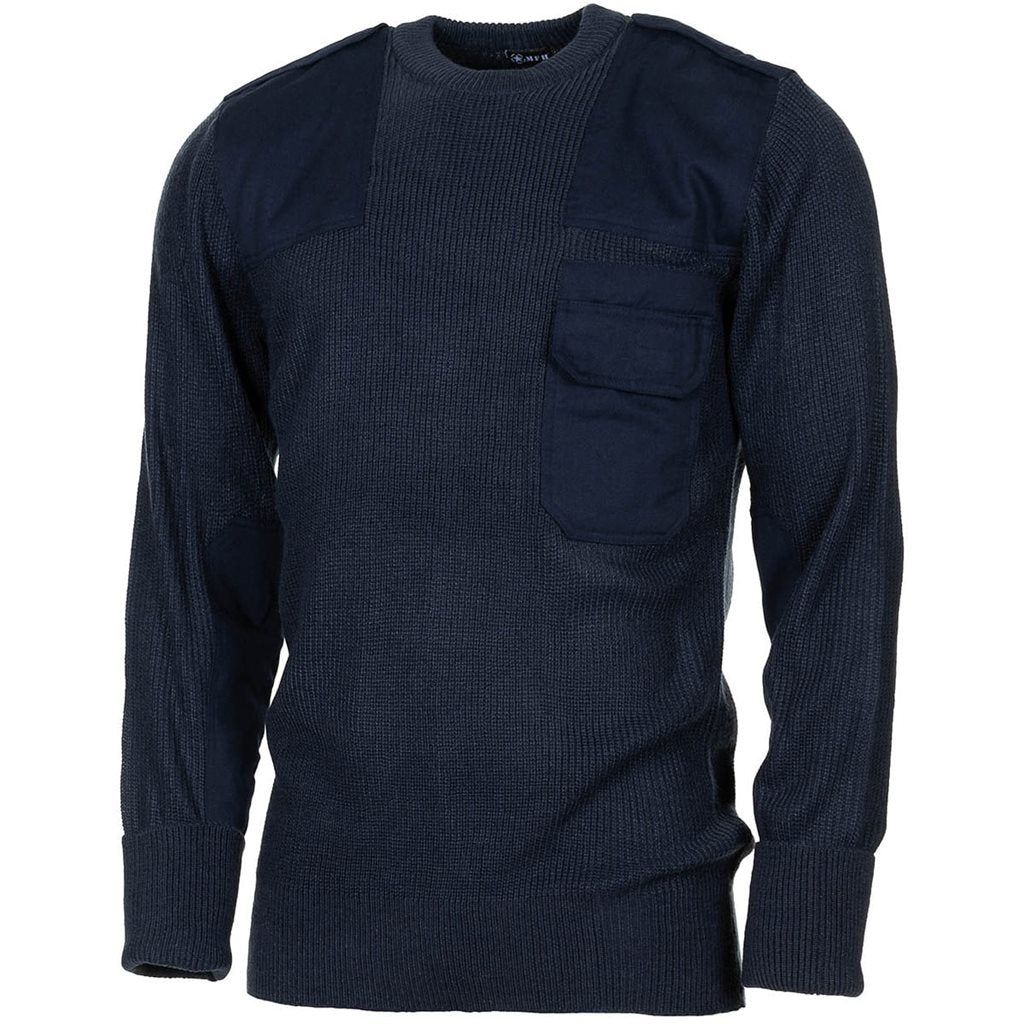 Jersey réplica Bundeswehr azul con bolsillo en el pecho y refuerzos en codos y hombros