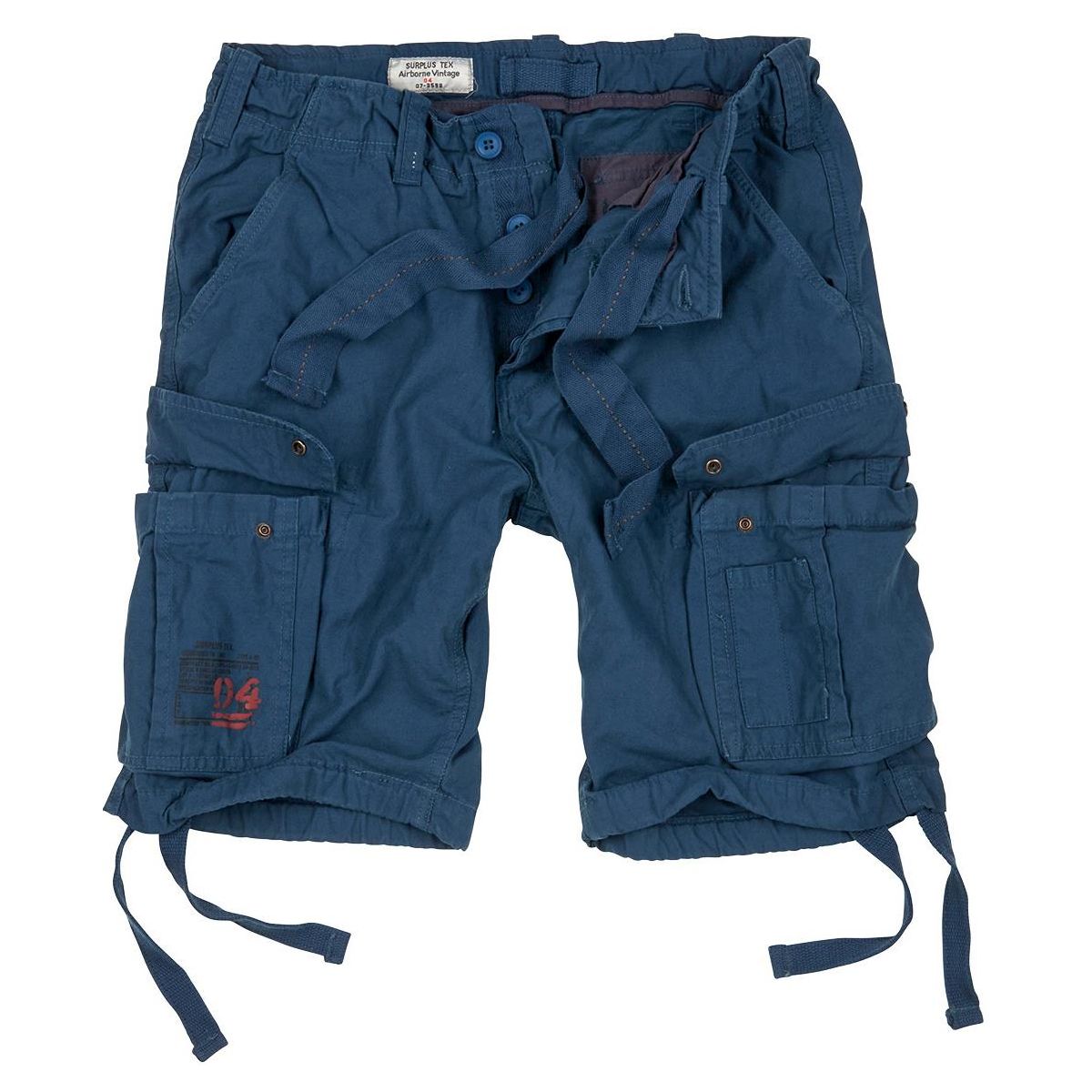 Pantalones cortos AIRBORNE VINTAGE azul marino SURPLUS, corte holgado, 6 bolsillos, algodón agradable