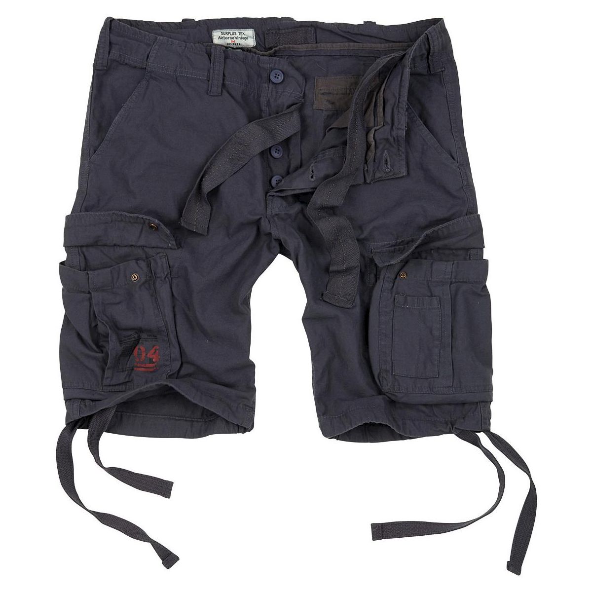 Pantalones cortos Airborne Vintage SURPLUS gris antracita, corte amplio y 6 bolsillos