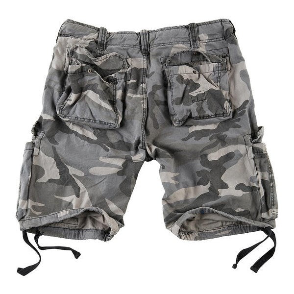 Bermudas AIRBORNE VINTAGE verdes SURPLUS, corte holgado, algodón suave, seis bolsillos, trabillas hasta 50 mm