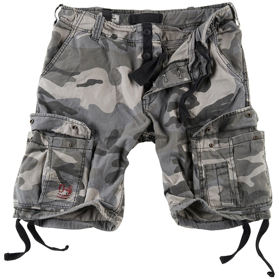 Shorts AIRBORNE VINTAGE SURPLUS corte holgado algodon seis bolsillos compatible con cinturones 50 mm