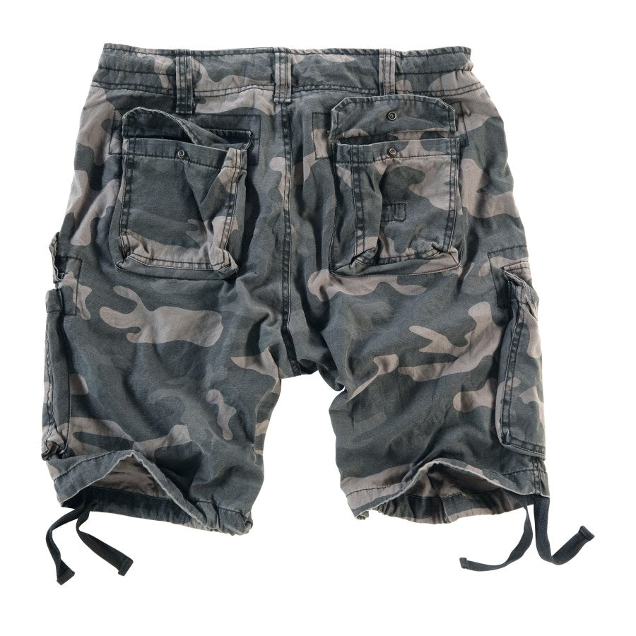 Bermudas AIRBORNE VINTAGE verdes SURPLUS, corte holgado, algodón suave, seis bolsillos, trabillas hasta 50 mm