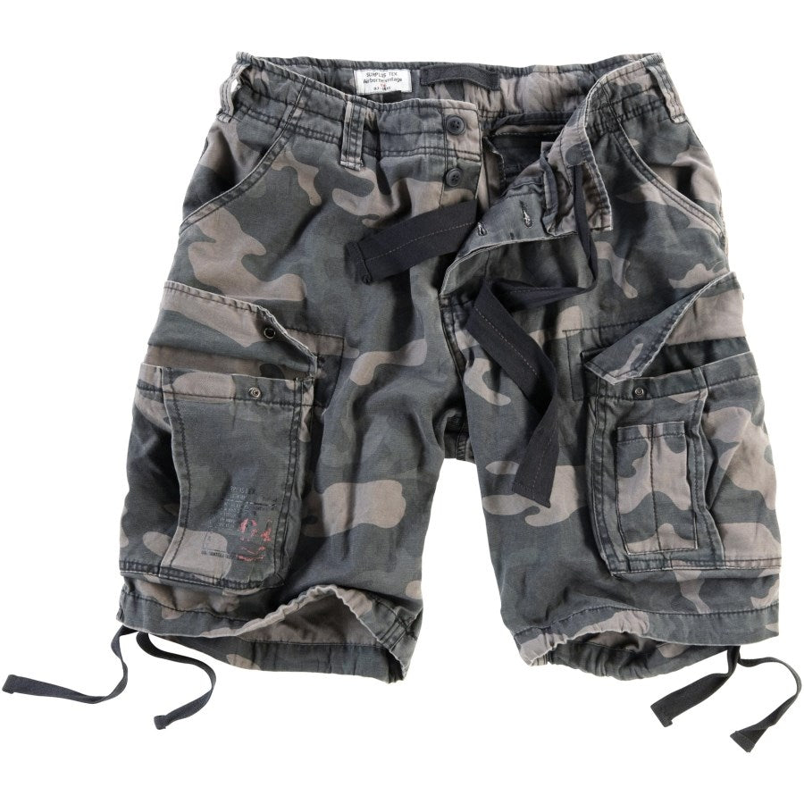 Pantalones cortos AIRBORNE VINTAGE SURPLUS, 6 bolsillos, algodón suave, corte holgado