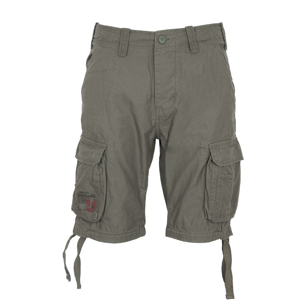 Bermudas AIRBORNE VINTAGE verdes SURPLUS, corte holgado, algodón suave, 6 bolsillos, compatibles con cinturón 50 mm