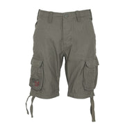 Bermudas AIRBORNE VINTAGE verdes SURPLUS, corte holgado, algodón suave, 6 bolsillos, compatibles con cinturón 50 mm