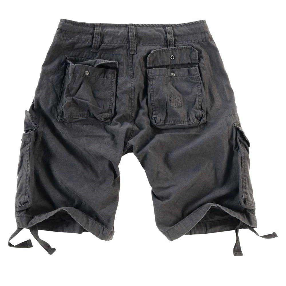 Bermudas AIRBORNE VINTAGE verdes SURPLUS, corte holgado, algodón suave, seis bolsillos, trabillas hasta 50 mm
