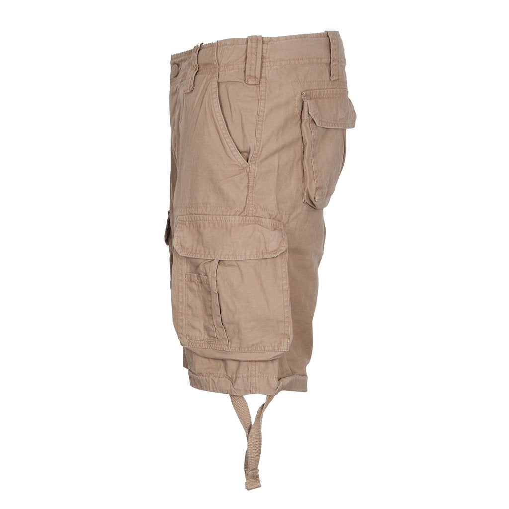 Bermudas AIRBORNE VINTAGE verdes SURPLUS, corte holgado, algodón suave, seis bolsillos, trabillas hasta 50 mm