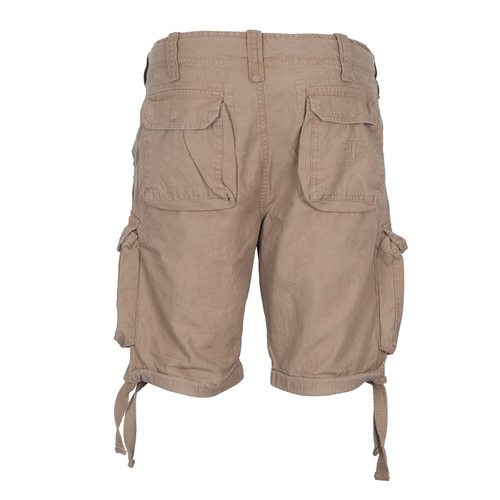 Bermudas AIRBORNE VINTAGE verdes SURPLUS, corte holgado, algodón suave, seis bolsillos, trabillas hasta 50 mm