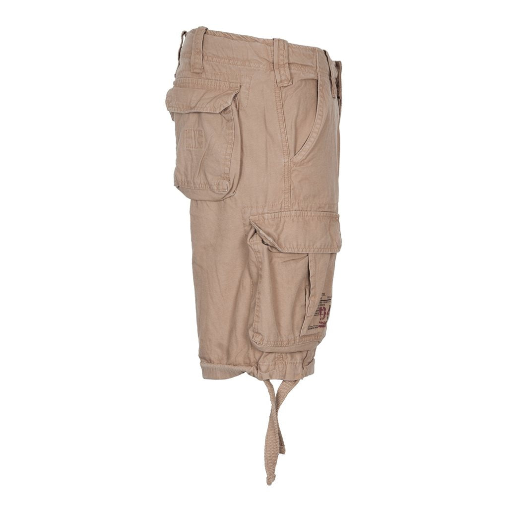 Bermudas AIRBORNE VINTAGE verdes SURPLUS, corte holgado, algodón suave, seis bolsillos, trabillas hasta 50 mm