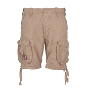 Bermudas AIRBORNE VINTAGE verdes SURPLUS, corte holgado, algodón suave, seis bolsillos, trabillas hasta 50 mm