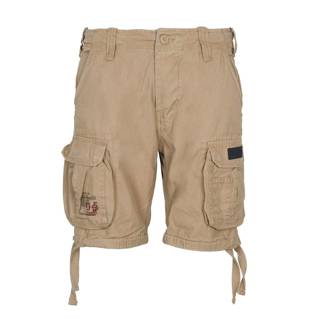 Bermudas AIRBORNE VINTAGE khaki con parche en bolsillo del muslo